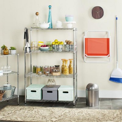 Bravo 4-Tier Chrome Wire Shelving Unit