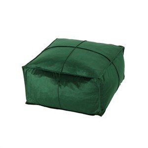 Nakisha Velvet Square Bean Bag Ottoman - Christopher Knight Home - 1 of 4