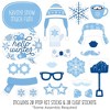 Big Dot of Happiness Blue Snowflakes - Winter Holiday Party Photo Booth Props Kit - 20 Count - 2 of 4