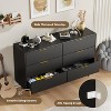 56" Wide Fluted Dresser for Bedroom with 6 Drawers,Wooden Chest of Drawers with Metal Handle & Feet - 3 of 4