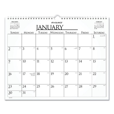 Business Monthly Wall Calendar, 15 x 12, White/Black Sheets, 12-Month (Jan to Dec): 2026