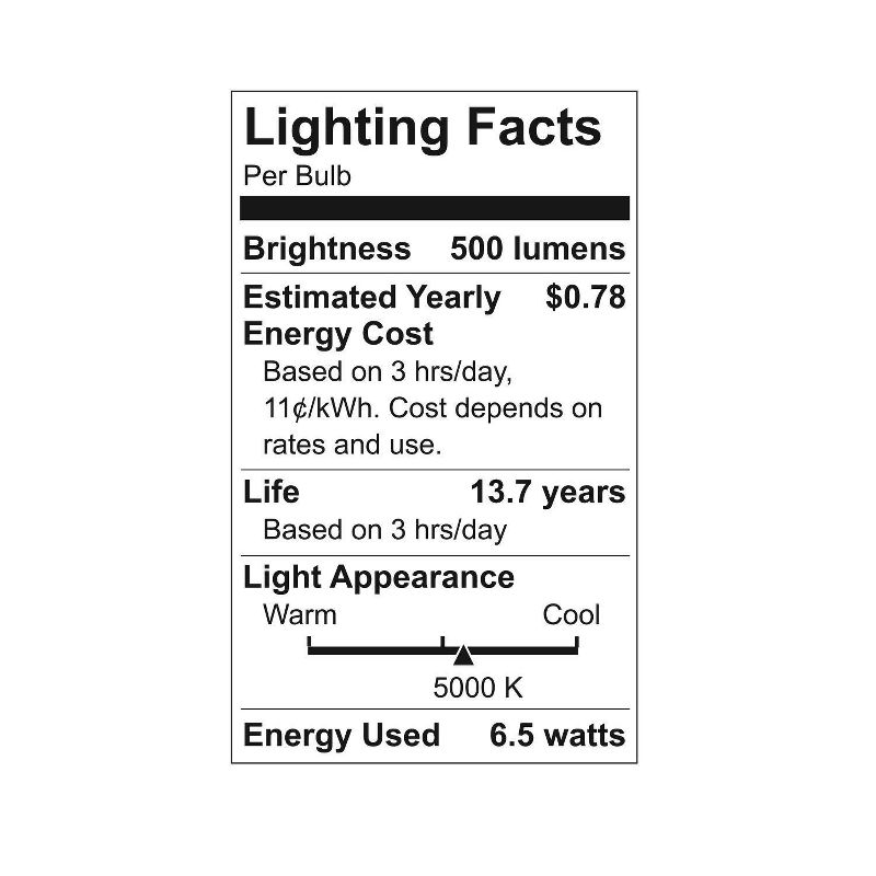 GE 2pk 5.5W 60W Equivalent Refresh LED HD Light Bulbs Daylight Clear, 3 of 6