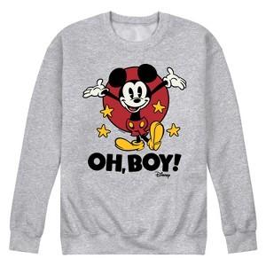 Men's - Disney - Mickey Mouse Oh Boy Graphic Fleece Sweatshirt - 1 of 4
