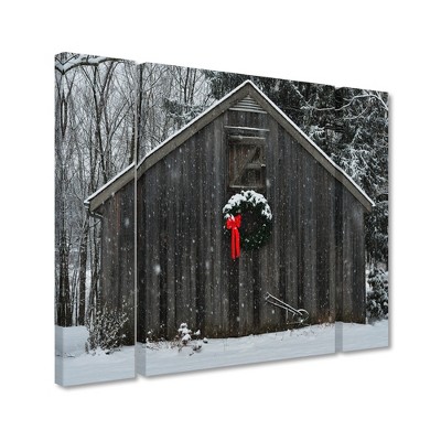 Trademark Fine Art - Kurt Shaffer 'Christmas Barn in the Snow'
