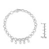 Slickblue Women’s 8" Rhodium Plated Bracelet, 0.55ct CZ Charms, Lobster Clasp, Clear Silvertone Jewelry - 2 of 3