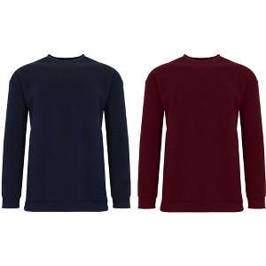 Galaxy By Harvic Men's Crew Neck Fleece-Lined Pullover Sweateshirt-2 Pack - 1 of 2