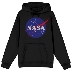 NASA Logo Long Sleeve Men's Black Hooded Sweatshirt - 1 of 3