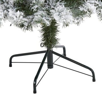 6ft Pre-Lit Flocked Fir Artificial Christmas Tree with Clear LED Lights