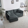 GDFStudio Yule Modern 76.7" Chenille Upholstered Loveseat with Pillows - 2 of 4