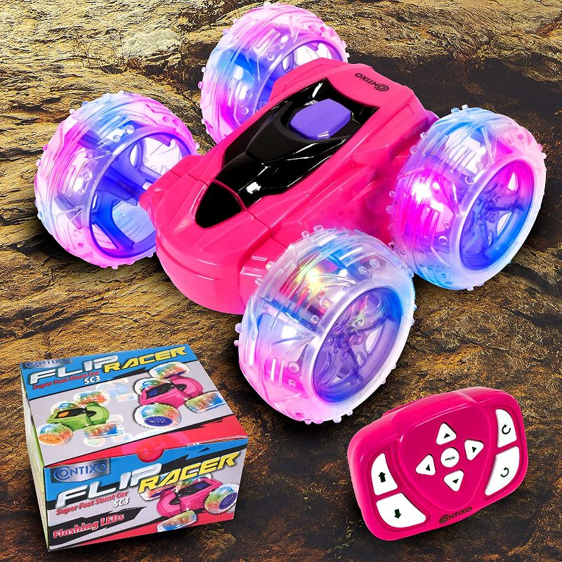 Contixo Remote Control Car SC3  -Stunt Car Toy,  4WD Double Sided 360° Rotating RC  -Pink, 3 of 5