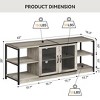 63" TV Stand Farmhouse Style TV Console Table with Storage Shelves Cabinet Wood Entertainment Center for Living Room,Grey - 2 of 4