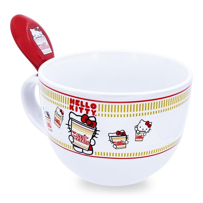 Silver Buffalo Sanrio Hello Kitty x Nissin Cup Noodles Soup Mug With Spoon | Holds 24 Ounces, 2 of 7
