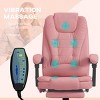 High Back Massage Office Chair with Footrest and Recline, Adjustable PU Leather Executive Desk Chair for Home or Office-3irtyhousy - 2 of 4