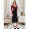 Allegra K Women's Evening Wedding Half Sleeve Ruffle Hem Elegant Lace Cardigan - 4 of 4