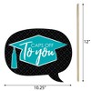 Big Dot of Happiness Funny Teal Graduation Party Photo Booth Props Kit - 10 Piece - 3 of 4