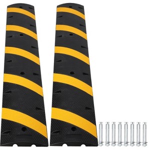 Heavy Duty Speed Bumps for Driveway,Pack Rubber Speed Bumps,2 Channel Modular Traffic Speed Bump Hump Cable Protector Ramps for Asphalt Concre - 1 of 4
