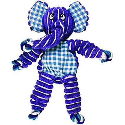KONG Floppy Knots - Durable No?Stuffing Squeaky Rope & Plush Dog Toy - for Teething, Playing (Elephant, Small/Medium)
