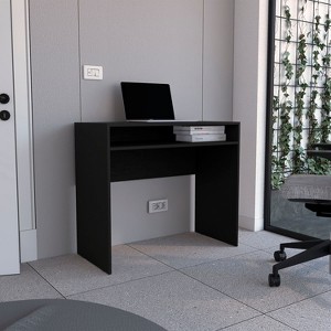NicBex Home Office Desk 35.1" W Modern Writing Desk with Large Open Storage Shelf and Wooden Frame for Office, Study, Living Room - 1 of 4
