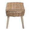 bali & pari Raisa Natural Kubu Rattan and Acacia Wood Accent Bench Gray - 4 of 4