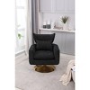 Akoasm Upholstered Fabric Velvet 360 Degree Swivel Accent Sofa Armchair For Living Room & Bedroom-Black - 3 of 4