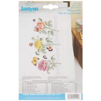Janlynn Stamped Cross Stitch Pillowcase Pair 20"X30"-Rose Garden