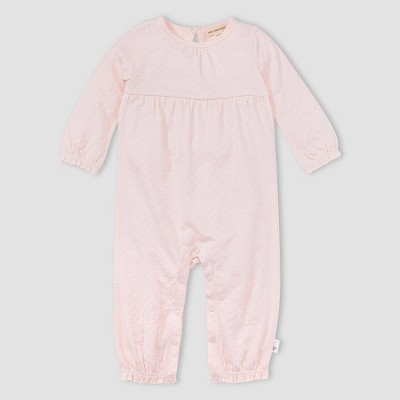 Burt's Bees Baby® Girls' Honeycomb Pointelle Jumpsuit - Light Pink 3-6M