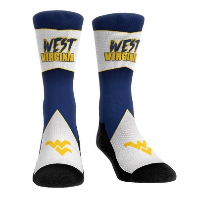 NCAA West Virginia Mountaineers Adult Battle Call Crew Socks - L/XL