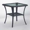 POCASSY Wicker Outdoor Side Table with Tempered Glass Top, All Weather Wicker 2-Tier End Table for Porch - 2 of 4