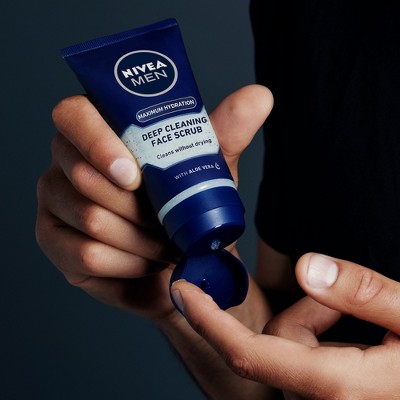 NIVEA Men Maximum Hydration Deep Cleaning Face Scrub with Aloe Vera - 4.4oz