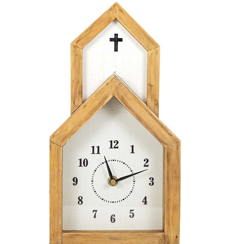 Church Tabletop Clock Wood, MDF & Glass by Foreside Home & Garden, 4 of 10