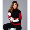 Women's Stripe Sleeve Mock Neck Sweater - Angel Apparel - 3 of 4