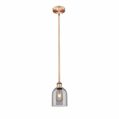 Bella - 1 Light Stem Hung Mini Pendant In Industrial Style-9 Inches Tall and 5.5 Inches Wide