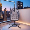 FURNIinspire Patio Swings Wicker Hanging Chair Swing Chair Egg Chair, Outdoor Indoor Swing Chair With Gray Cushion, Gray, 38“*38"*76" - 2 of 4