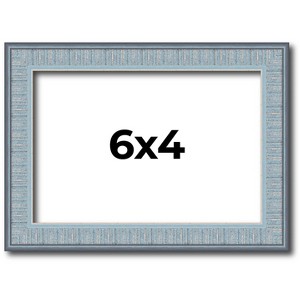 PosterPalooza | Photo Size Textured Blue Picture Frame - UV Acrylic, Foam Board Backing, Hanging Hardware - 1 of 4