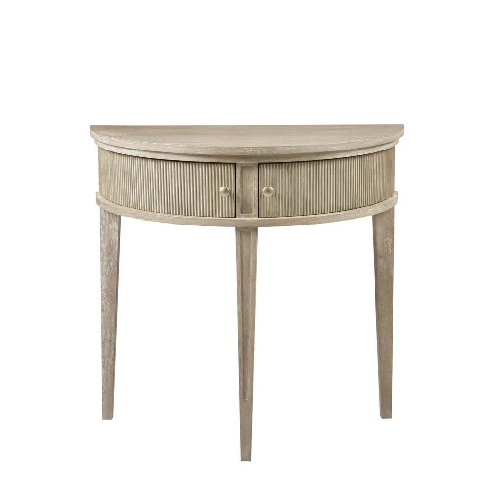 Crestview Storage Console Table Reclaimed Wheat - Martha Stewart: Vintage Demilune Design, Entryway Elegance