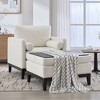 Sapphtopaz 1pc Accent Chair Sofa Lounge Chair with Natural Wood Legs, Comfy Chair with Two Bolster Pillows Reading Armchair Furniture for Living Room - 4 of 4