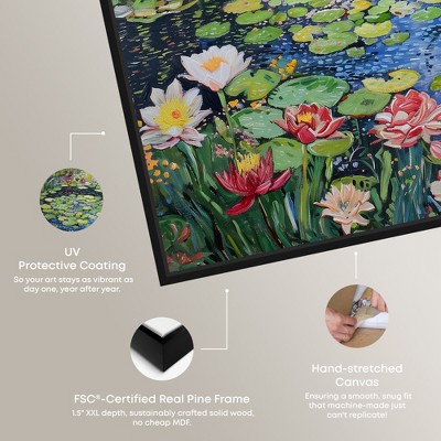Vincent Van Gogh Inspired Landscape Canvas Print with Black Frame, 21" x 25"