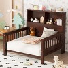 Platform Bed Twin Size with Storage Headboard & Sturdy Safety Rails, Pull-Out Design Converts to Sofa or Playpen-3irtyhousy - 2 of 4