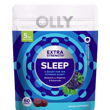 OLLY Extra Strength Sleep Gummies Pouch with 5mg Melatonin - Blackberry Zen - 60ct