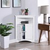 Corner Storage Cabinet With 2 Doors Corner Freestanding Floor Cabinet For Home Kitchen Living Room Bedroom - 2 of 4