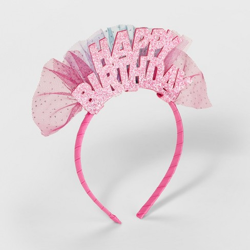 Girls Happy Birthday Headband Cat Jack Pink Target
