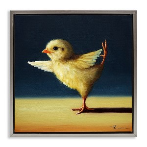 Stupell Industries Yoga Chicks Funny Animal Painting Floating Frame Canvas Art, Gray, 25" x 25" - 1 of 4