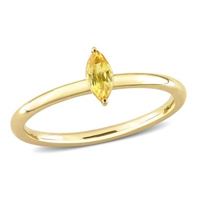 Everly Jewelry – 10K Yellow Gold 1/3 TGW Yellow Sapphire Fashion Ring
