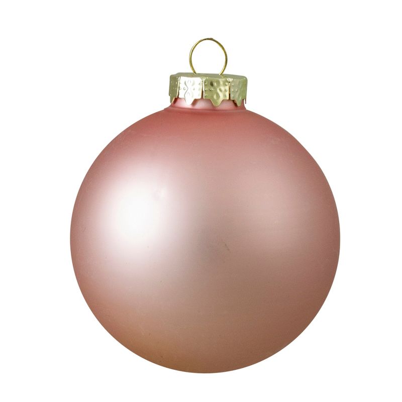 Northlight 4ct Pink 2-Finish Glass Christmas Ball Ornaments 4" (100mm), 2 of 7