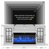 AOXUN 36 Inch 3-Sided Glass Fireplace TV Stand for TVs up to 80", Rustic Media Entertainment Center Console Table, White - 4 of 4