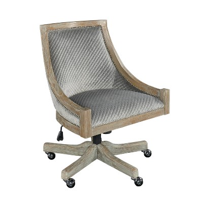 Mimi Quilted Office Chair Gray - Linon