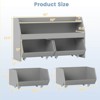 Costway Kids Toy Storage Organizer with 2 Movable Drawers Open Shelf Compartment for Kids Gray/White - 3 of 4
