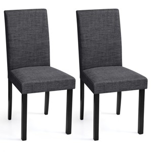 Subrtex Linen Solid Wood Dining Chair Upholstered Parsons Chair (Set of 2) - 1 of 4
