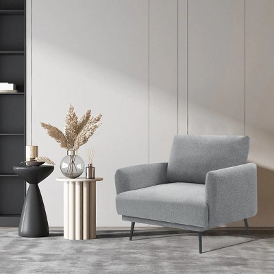 Nebula Vortex 37.5'' Gray Mid-Century Wide Accent Chair,Modern Oversized Armchair for Living Room