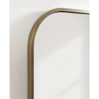 Gold Arched Metal Vanity Wall Mirror, 28 x 30